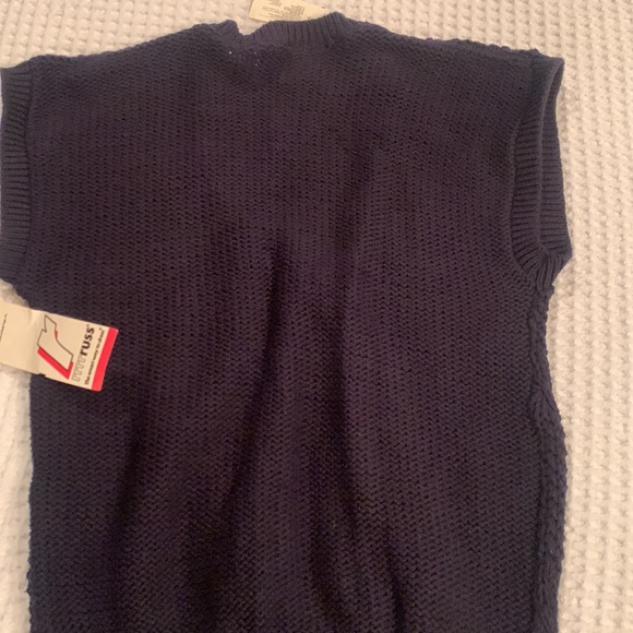 Vintage RARE rrrrruss sweater vest New With TAGS!!!! Small Navy 100%cotton - Picture 4 of 9